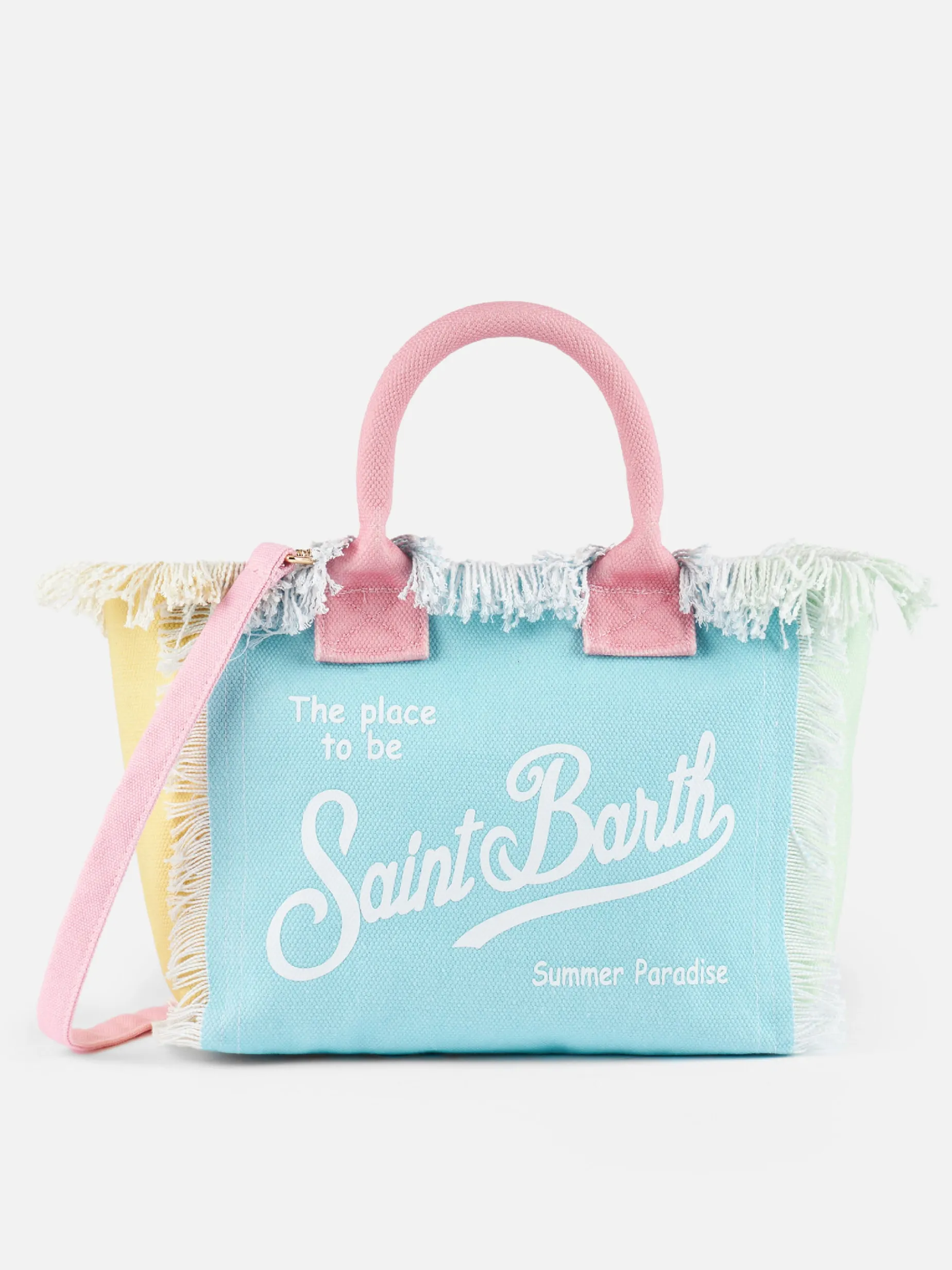 Mehrfarbige Colette-Handtasche aus Baumwollcanvas mit Patches
