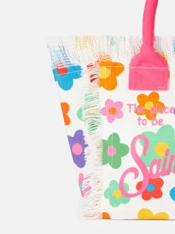 Mehrfarbige Colette-Handtasche aus Baumwollcanvas mit Blumendruck