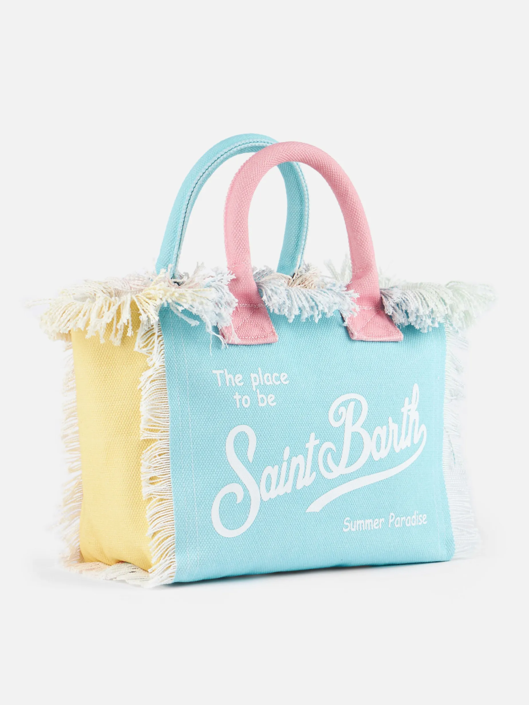Mehrfarbige Colette-Handtasche aus Baumwollcanvas mit Patches