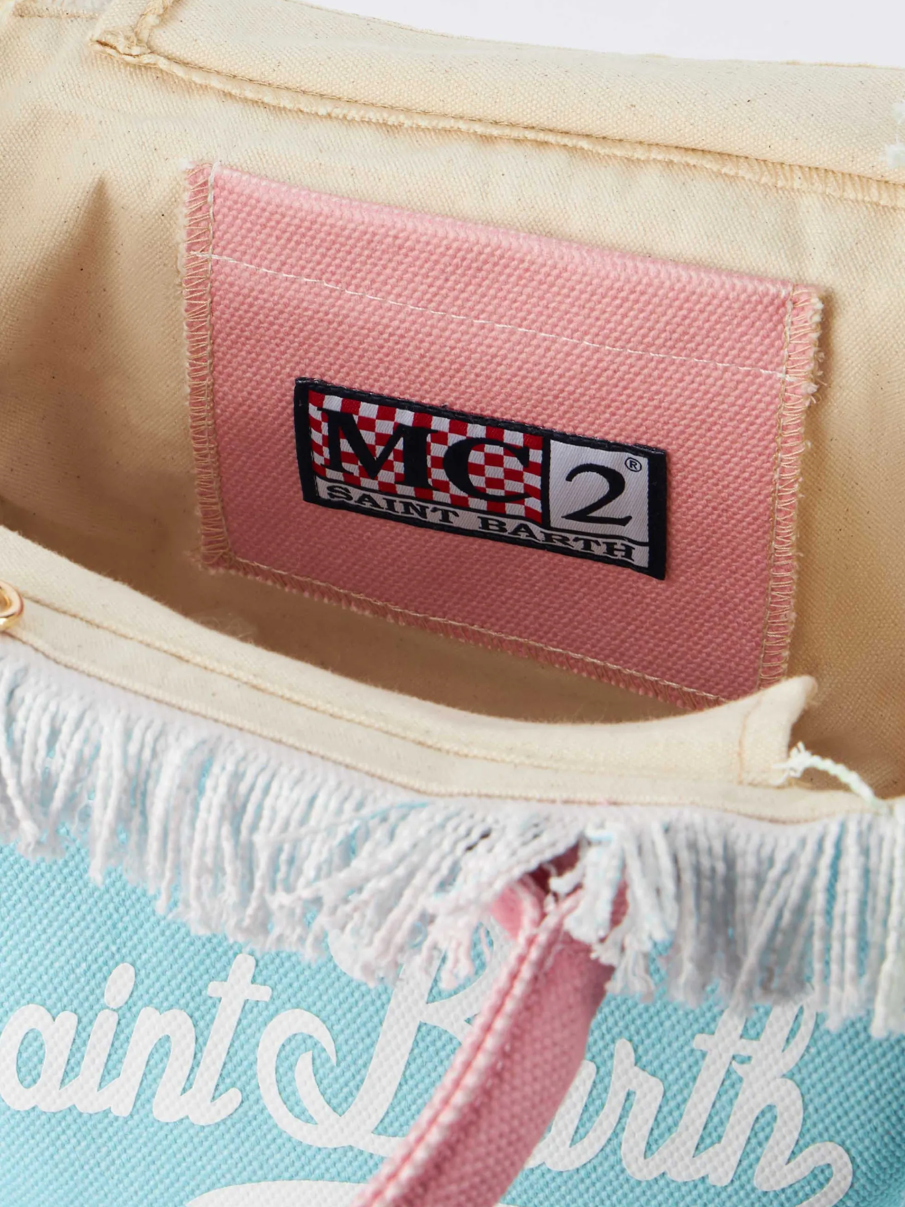 Mehrfarbige Colette-Handtasche aus Baumwollcanvas mit Patches