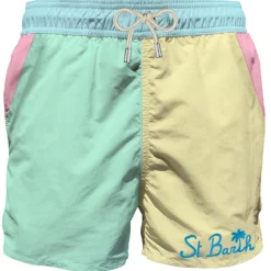 Mehrfarbige Herren-Badeshorts mit Tasche