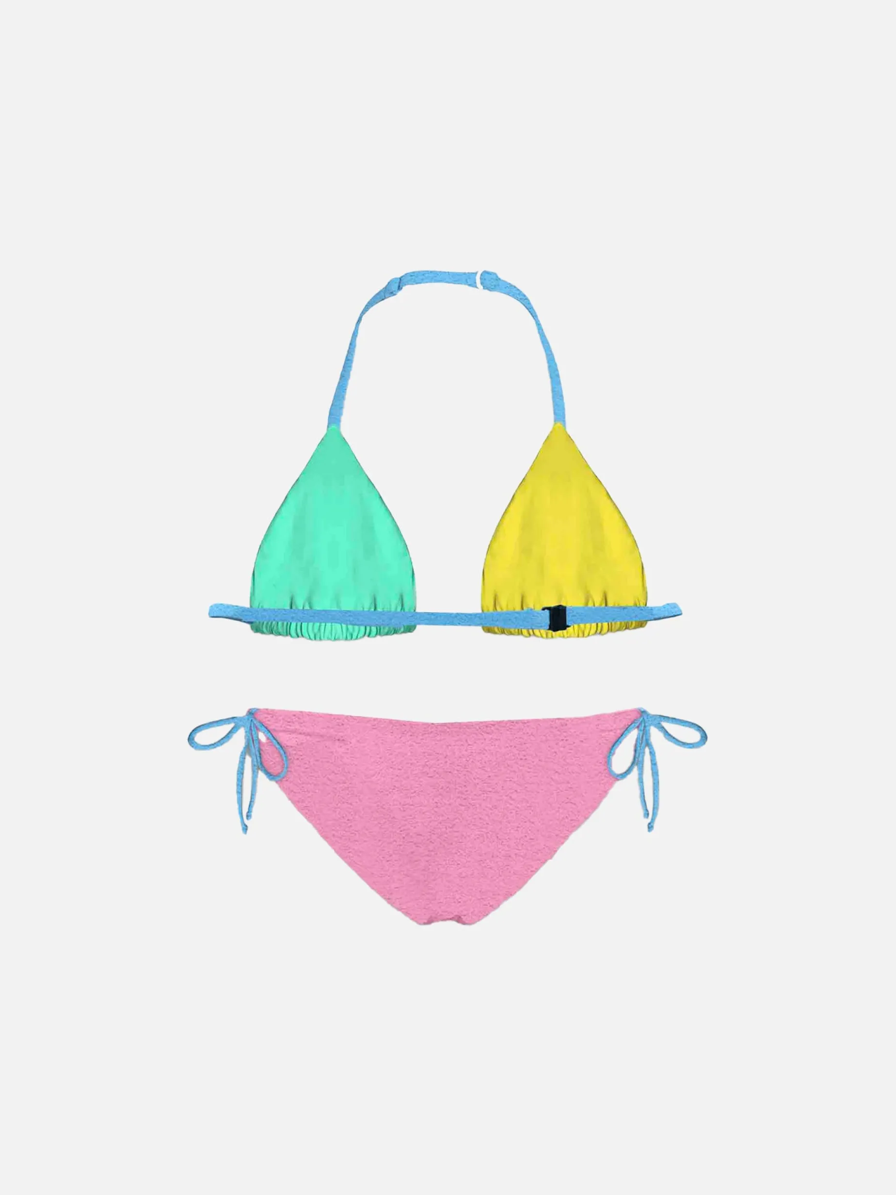 Mehrfarbiger Frottee-Bikini für Mädchen