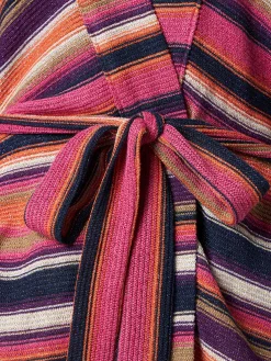 Mehrfarbiger violetter gestrickter Kimono