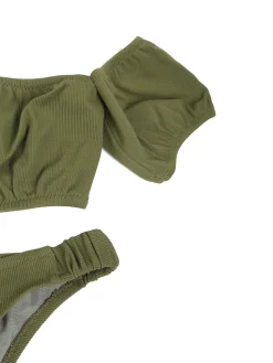 Militärgrüner Bandeau-Bikini