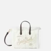 Mini Vanity – weiße Handtasche aus Wollzopfmuster