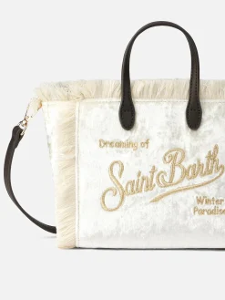 Mini Vanity Handtasche aus weißem Chenille