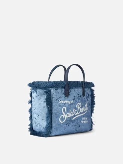 Mini Vanity hellblaue Chenille-Handtasche