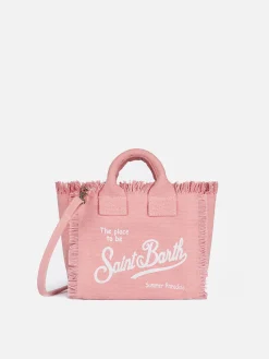 Mini-Kosmetiktasche aus rosafarbenem Baumwollcanvas