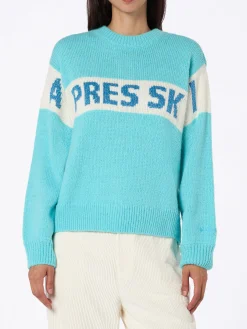Mintgrüner Damenpullover Danya mit Apres-Ski-Print
