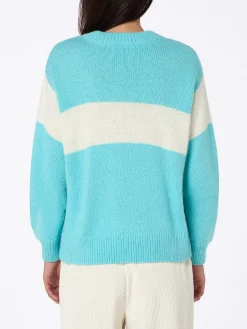 Mintgrüner Damenpullover Danya mit Apres-Ski-Print