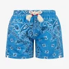 Mittellange Badeshorts für Jungen Caprese Jr mit Denim-Bandana-Print