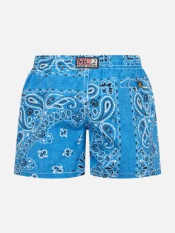 Mittellange Badeshorts für Jungen Caprese Jr mit Denim-Bandana-Print