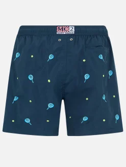 Mittellange Badeshorts für Herren Gustavia mit Padel-Stickerei