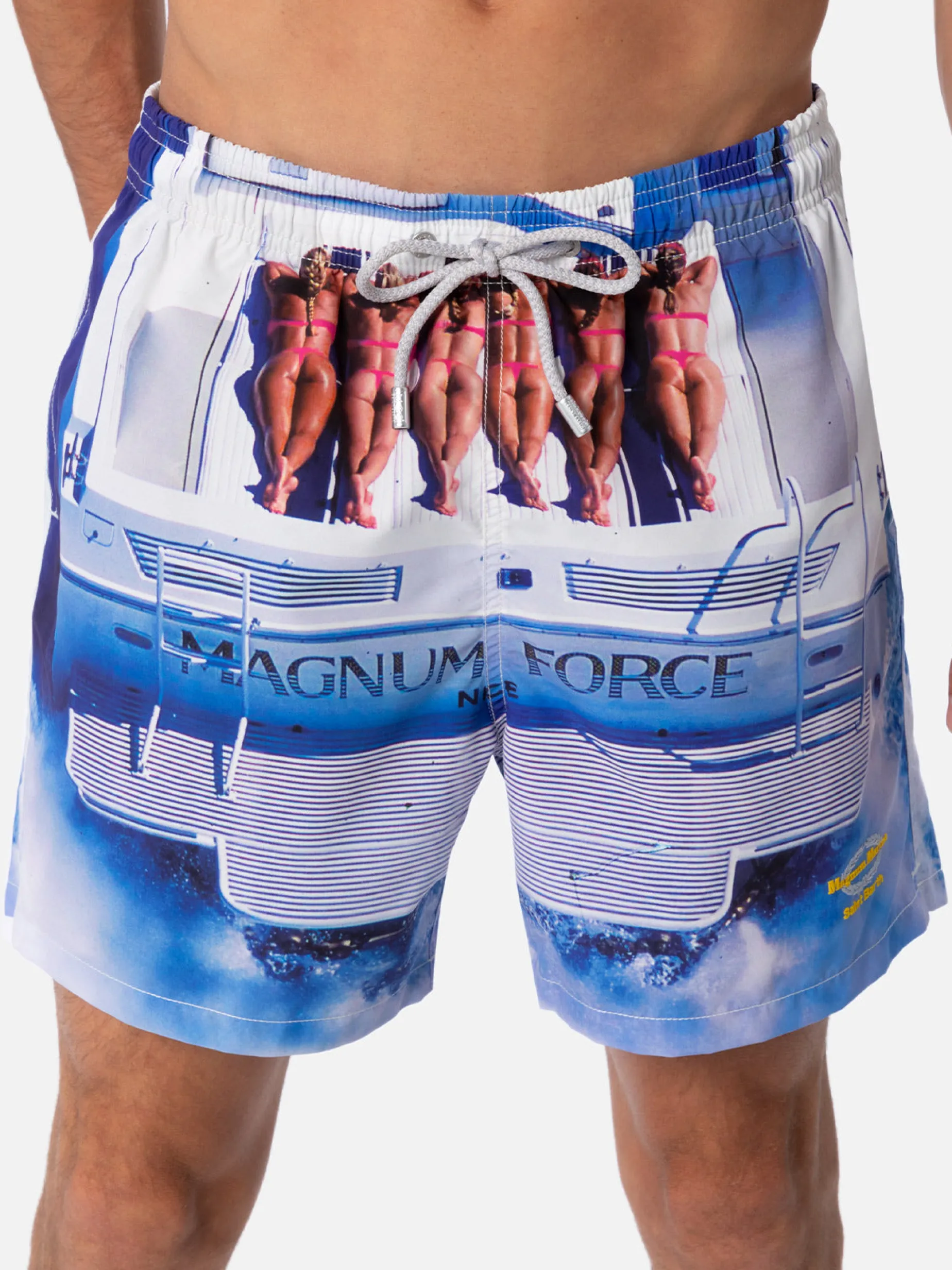 Mittellange Badeshorts Gustavia für Herren mit platziertem Aufdruck | MAGNUM MARINE SPECIAL EDITION