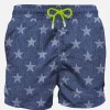Mittellange Badeshorts mit blauen Sternen