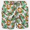 Mittellange Badeshorts mit Zigarren-Print