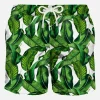 Mittellange Badeshorts mit Bananenblätter-Print