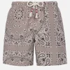 Mittellange beige Bandana-Badeshorts für Herren von Caprese