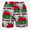 Mittellange Gustavia-Badeshorts für Herren mit platziertem Keith-Haring-Design | KEITH HARING SONDERAUSGABE