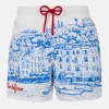 Mittellange Gustavia-Badeshorts für Herren mit platziertem Portofino-Aufdruck