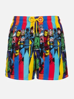 Mittellange Gustavia-Badeshorts für Herren mit aufgedruckten Marvel-Figuren | MARVEL-SONDERAUSGABE