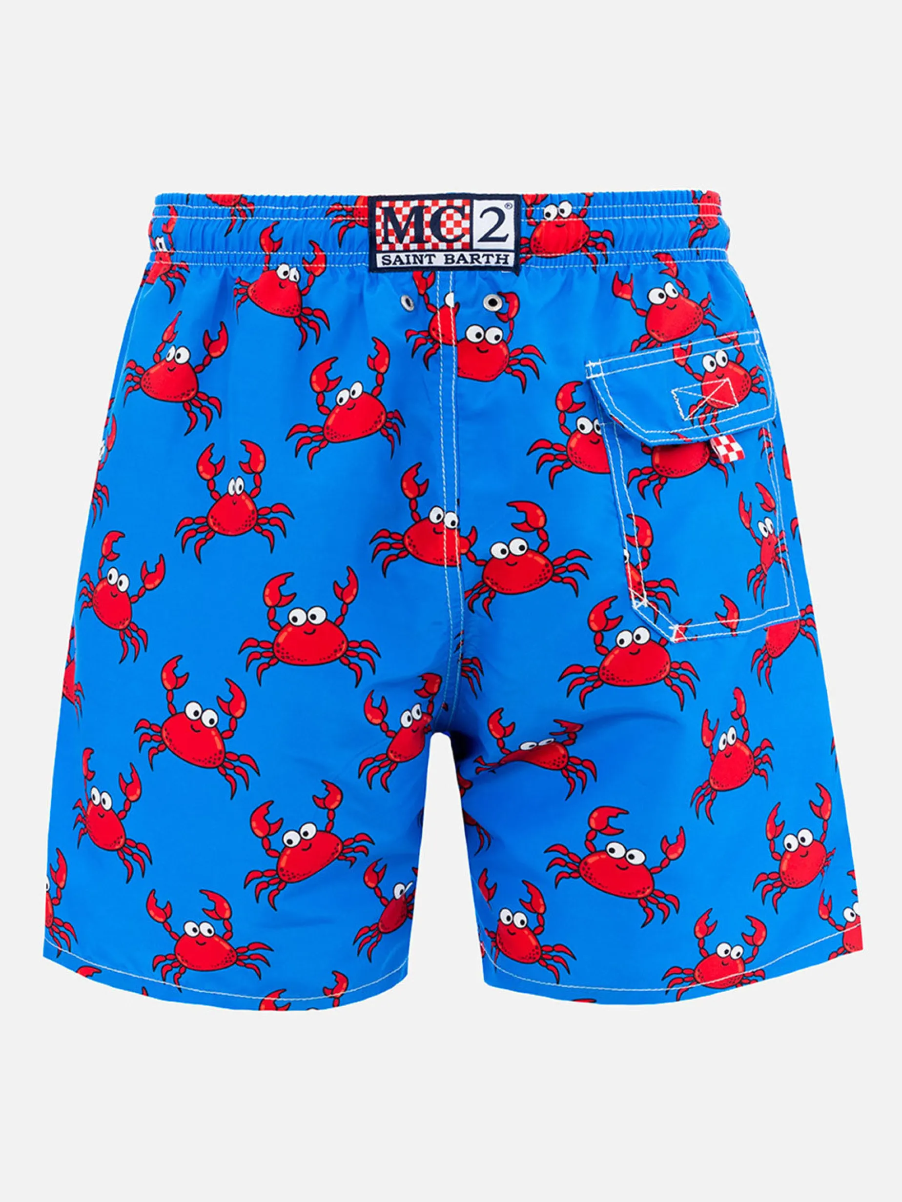 Mittellange Gustavia-Badeshorts für Herren mit Krabbenprint