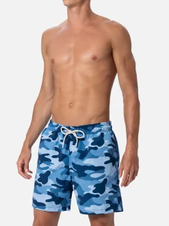 Mittellange Gustavia-Badeshorts für Herren mit Tarnmuster