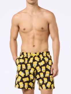 Mittellange Gustavia-Badeshorts für Herren mit Bart-Simpson-Aufdruck | DIE SIMPSONS-SONDERAUSGABE