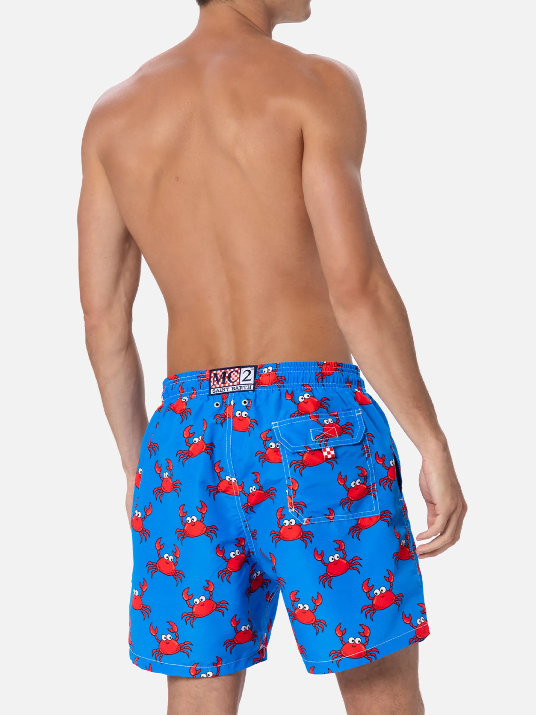 Mittellange Gustavia-Badeshorts für Herren mit Krabbenprint