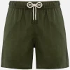 Mittellange Herren-Badeshorts aus militärgrünem Leinen Gustavia