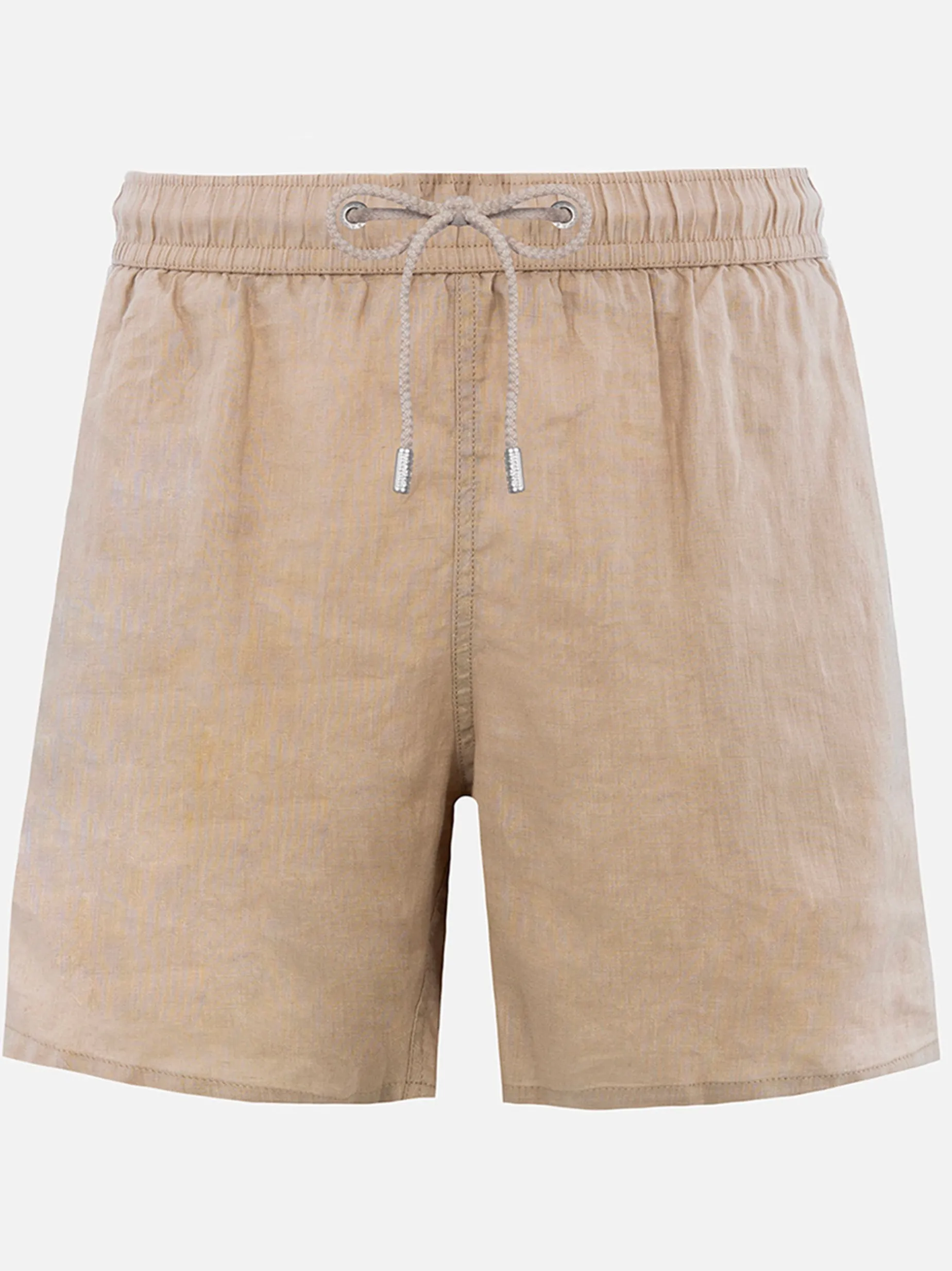Mittellange Herren-Badeshorts aus beigem Leinen Gustavia