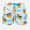 Mittellange Jeans-Badeshorts für Jungen mit Crypto Ducky-Aufdruck | CRYPTOPUPPET-SONDERAUSGABE