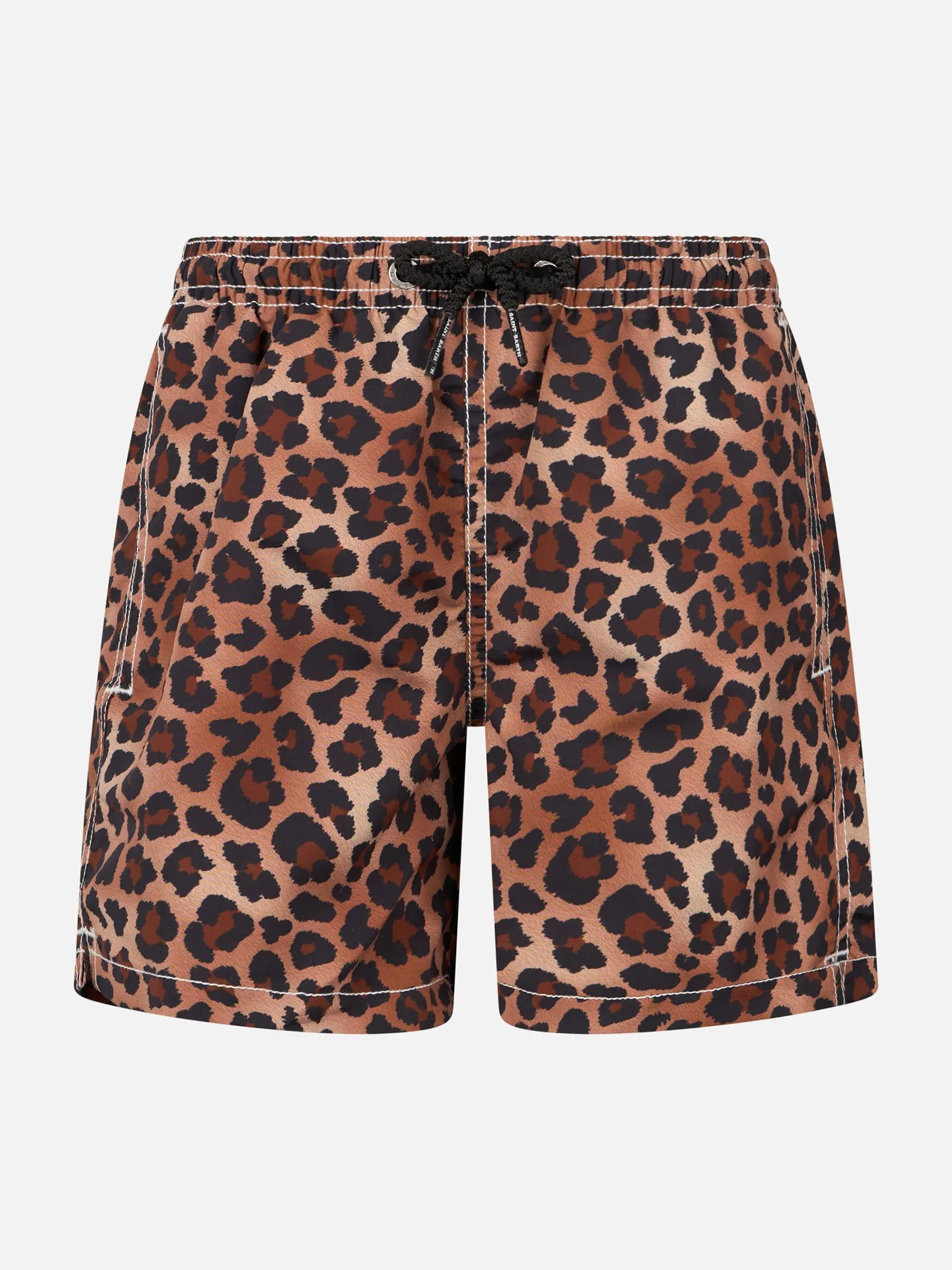 Mittellange Jeans-Badeshorts für Jungen mit Animal-Print
