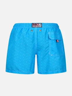 Mittellange Jeans-Badeshorts für Jungen mit Napoli-Print | SSC NAPOLI SPECIAL EDITION