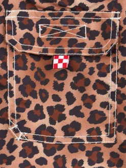 Mittellange Jeans-Badeshorts für Jungen mit Animal-Print