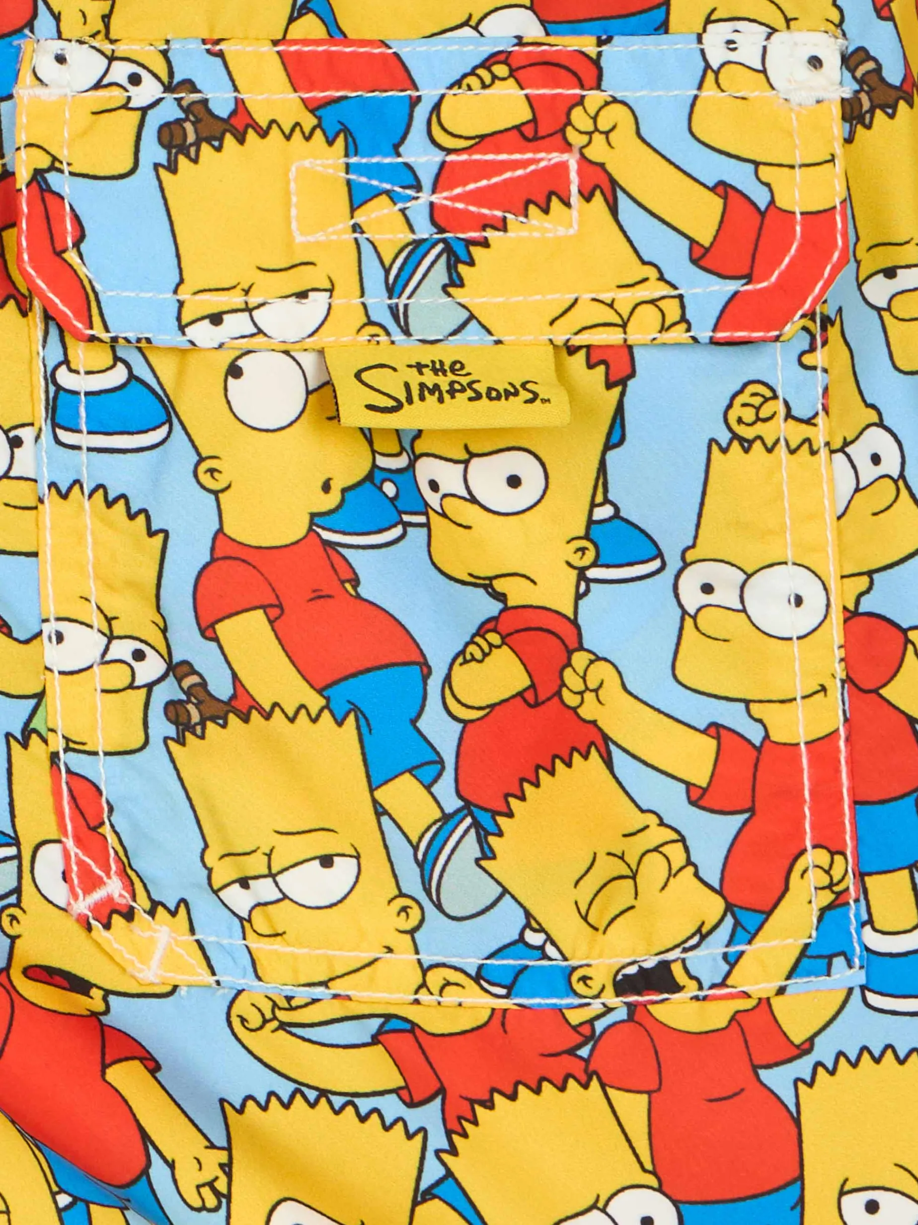 Mittellange Jeans-Badeshorts für Jungen mit Bart-Simpson-Aufdruck | DIE SIMPSON-SONDERAUSGABE