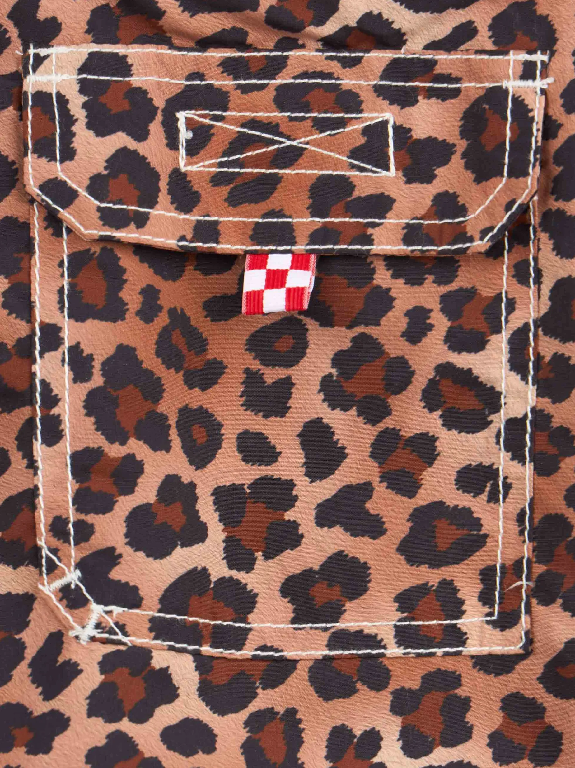 Mittellange Jeans-Badeshorts für Jungen mit Animal-Print