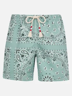 Mittellange salbeigrüne Badeshorts für Herren von Caprese
