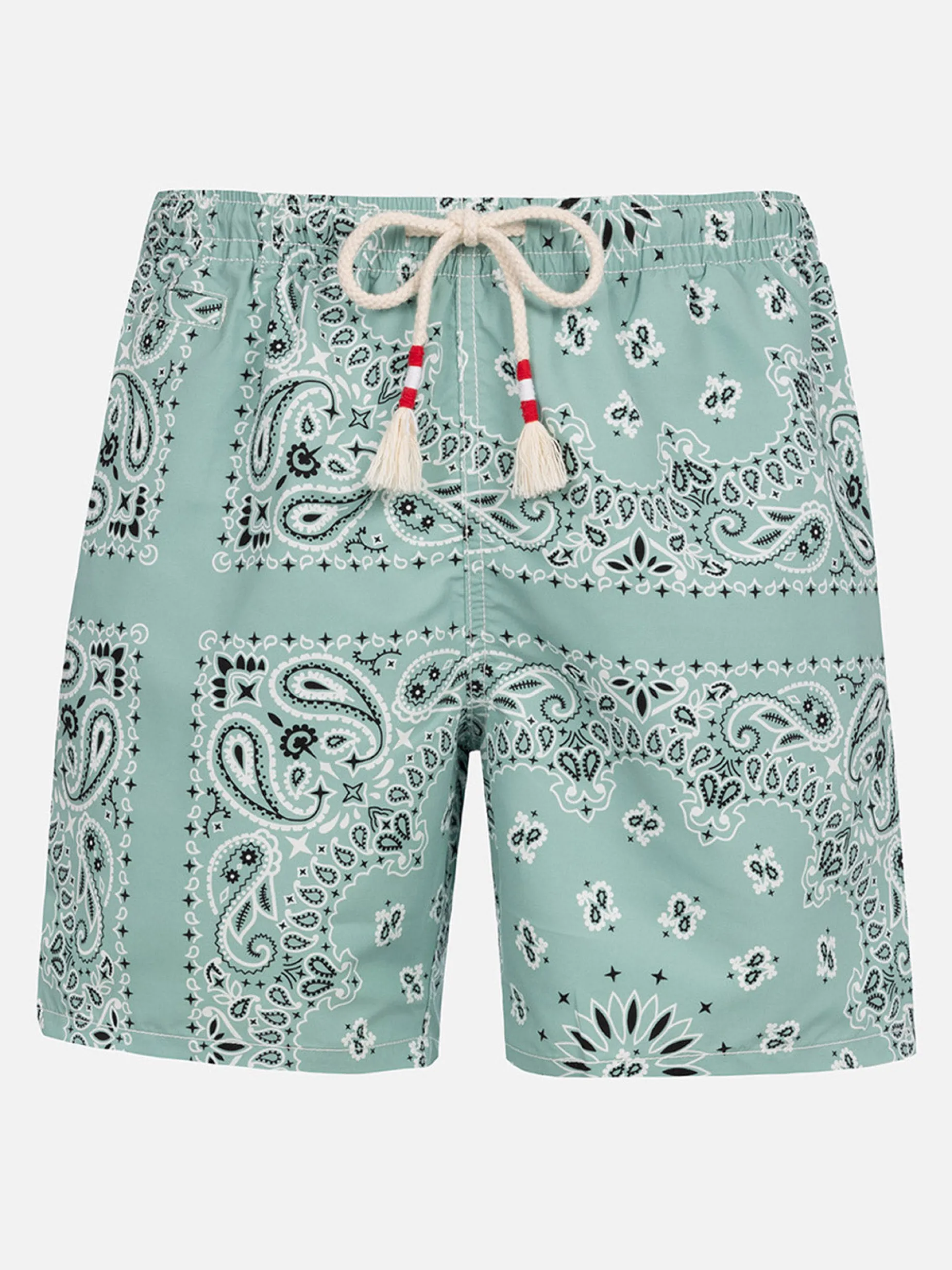 Mittellange salbeigrüne Badeshorts für Herren von Caprese