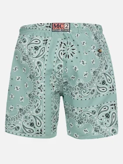 Mittellange salbeigrüne Badeshorts für Herren von Caprese