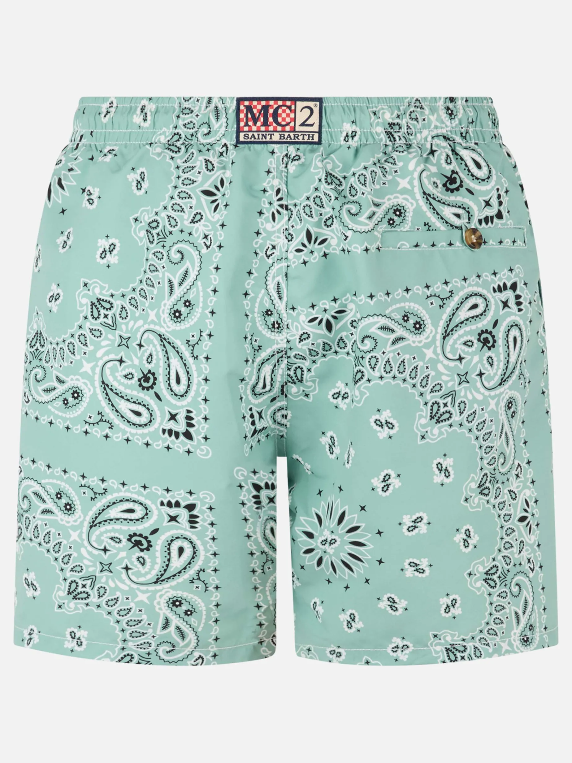 Mittellange salbeigrüne Badeshorts für Herren von Caprese
