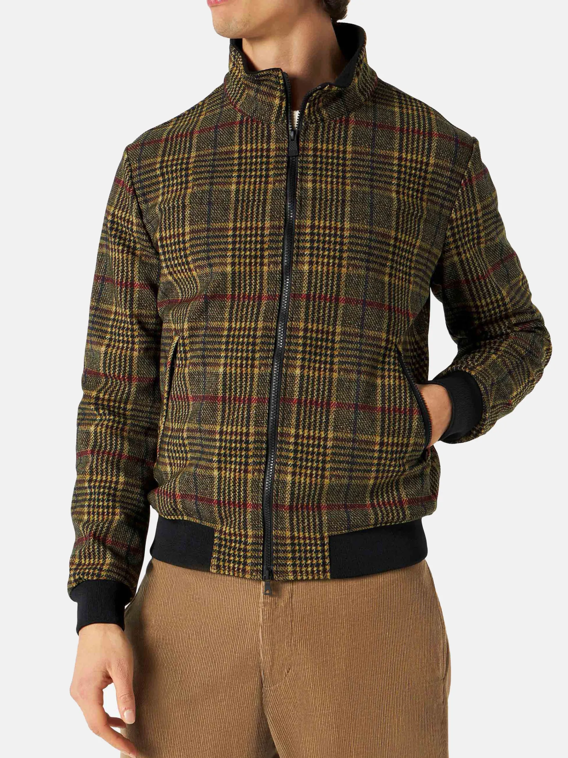 Mittelschwere Prince-of-Wales-Bomberjacke für Herren