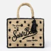 Naturbeige Colette Raffia-Handtasche mit Polka-Dot-Applikationen