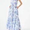 Neckholder-Kleid für Damen mit Toile-de-Jouy-Print