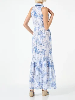 Neckholder-Kleid für Damen mit Toile-de-Jouy-Print