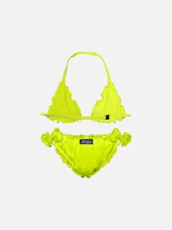 Neongelber Triangel-Bikini für Mädchen