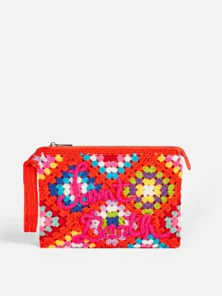 Orange gehäkelte Parisienne-Clutch mit Saint Barth