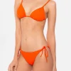 Orangefarbener Triangel-Bikini für Damen
