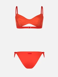 Orangefarbener U-Ausschnitt-Bralette-Bikini für Damen von May Yali