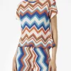 Orangefarbenes Chevron-Strickoberteil